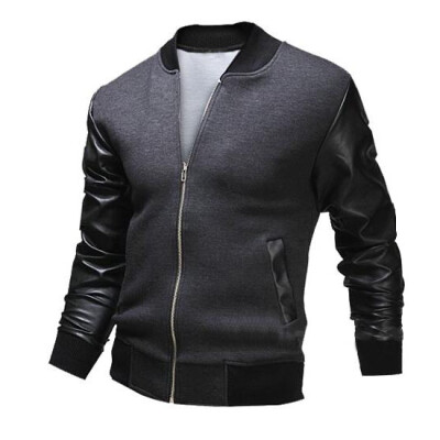 

Zogaa New Men's Jacket Leather Sleeve Patchwork