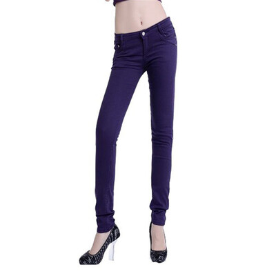 

Fashion Women Candy Colors Skinny Pencil Jeans Spring Ladies Sexy Fit Pants Plus Size Casual Trousers