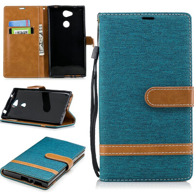 

BEFOSPEY Mixed Colors Denim PU LeatherSoft TPU Card Slot Stand Wallet Case For Sony Xperia L255"2018