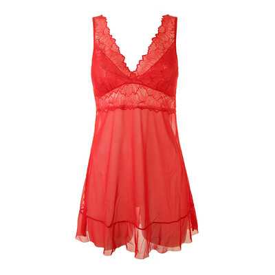 

Xia Weifang sexy semi-sheer strap nightdress 7037 black one size