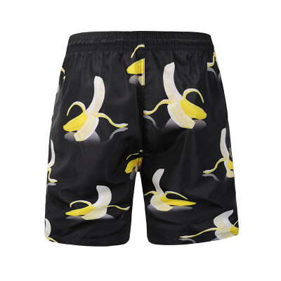 

Large size mens pants 2018 new summer swimming trunks mens pants 3D fruit banana print casual beach pants men