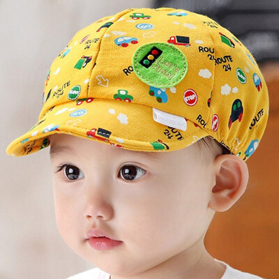 

Buebos Ninos Unisex Girl Boy Baby Korean Car Pattern printed Toddler Baseball Beanie Cap Hat Sunhat