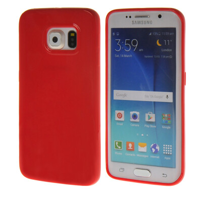 

MOONCASE Smooth Skin Soft Silicone Gel TPU Flexible Shell Protective Case Cover for Samsung Galaxy S6 Edge Red