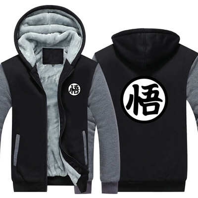 

Men Women New Design Anime Dragon Ball Goku Cartoon Jacket Thicken Hoodie Zipper Winter Fleece Unisex Coat