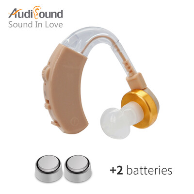 

Audisound Hearing Aids Behind The Ear Hearing Aid Best Voice Sound Amplifier Adjustable Hearing Aid with 2xA13 Battery