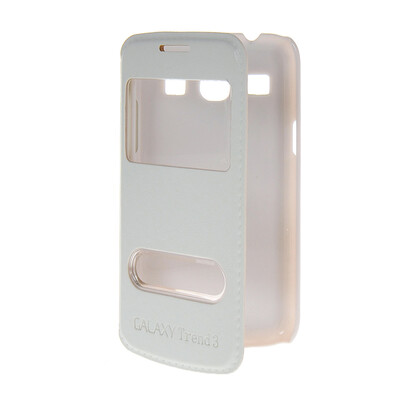 

MOONCASE View Window Leather Side Flip Pouch Shell Back ЧЕХОЛ ДЛЯ Samsung Galaxy Core Plus G3500 / Trend 3 G3502 White