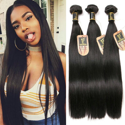 

YAVIDA Peruvian Virgin Hair Straight 7A Pervian Virgin Hair Bundle Deals 3pcslot Human Hair Extensions Free Shipping