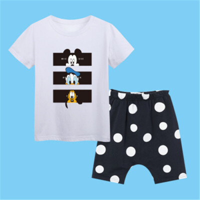 

Kids clothes Summer Baby Boy Clothes Mickey toddler Boys clothing Sets 2018 New Children Cotton Suit T shirt