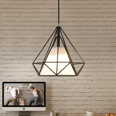 

HD restaurant chandelier Nordic retro creative wrought iron chandelier loft bar table single head chandelier Jane including LED light source