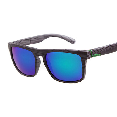 

FEIDU New QUIK Outdoor Sport Square Sunglasses Men Holbrook Imitated Wood Frame Sun Glasses For Men Driving Oculos Gafas De Sol