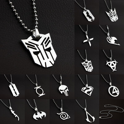 

Hot Anime Super Hero Charming Stainless Titanium Steel Sliver Pendants Necklace TRANSFORMERS