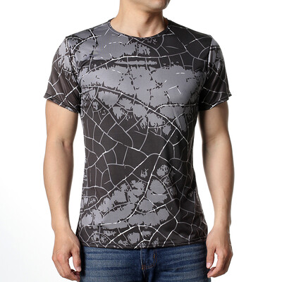 

Fashion Mens Short Sleeve Round Neck Context Printed T-Shirt