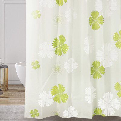

Bethus green flower shower curtain thickening pvc shower curtain cloth waterproof mildew shade cloth to send 12 hooks 200200CM