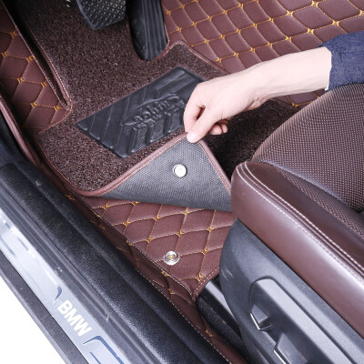 

Xinjian all xinjian surrounded by double-layer wire ring car mat Toyota Camry Lei Ling Corolla RAV4 Crown Golf Café color Hang embroidery coffee color wire ring