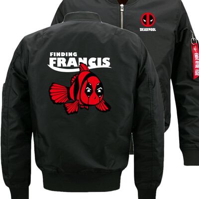 

deadpool Francis Francis Bomber Flight Flying Jacket Winter thicken Warm Zipper Men Jackets Anime Mens Casual Coat