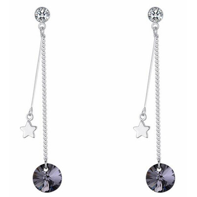 

Серьги с длинными цепочками для женщин Свадебные подарки Star Moon Crystal от австрийских ювелирных украшений серьги -28341