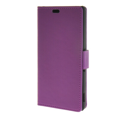 

MOONCASE Simple Leather Flip Wallet Case Card Slot Stand Back Cover for Sony Xperia M4 AQUA Purple