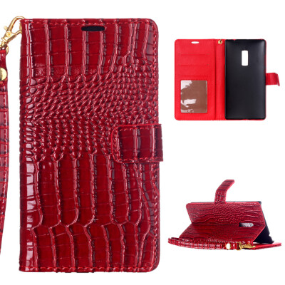 

MOONCASE Crocodile texture PU Leather Flip Wallet Card Slot Bracket Back Case Cover for 1+ OnePlus Two 2