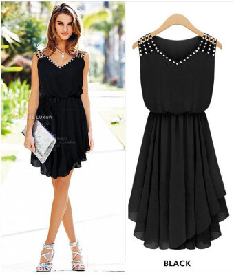 

Hot Fashion women Cozy Cloth Casual Dress Elegant Noble Summer Girl Chiffon Sexy Dress