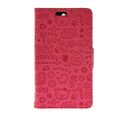 

MOONCASE Cute Little Witch Leather Side Flip Wallet Card Holder Stand Pouch Case Cover for Huawei Ascend Y360 Hot pink