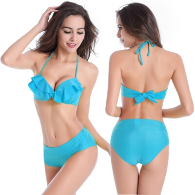 

Горячие оптовые продажи Flipped Top Underwired Cup Бикини Beachwear Высокая талия Купальник