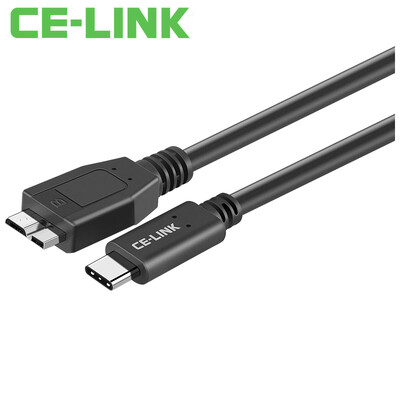

CE-LINK Type-C Micro usb30 Hard Drive Data Cable for Mac Connect HDD Black 1 meter 1146