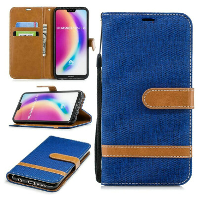 

BEFOSPEY Mixed Colors Denim PU LeatherSoft TPU Card Slot Stand Wallet Case For Huawei P20 Lite584