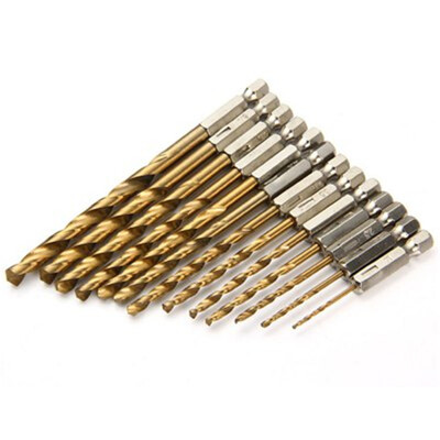 

13PCS 1.5mm - 6.5mm титановое покрытие HSS сверло установило 0.25 дюйма Hex Shank