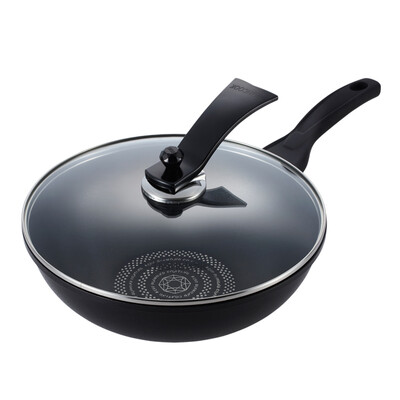 

【Jingdong supermarket】 Han library (highcook) 30cm blue diamond series wok non-stick pan smoke-free cooker for cooking pot (B014-ZY)