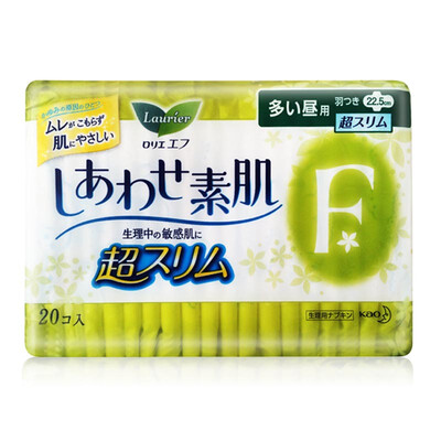 

Flowers&elegance laurier F cotton&more flexible daily use with a wing sanitary napkin 20 Japan imported old&new packaging random