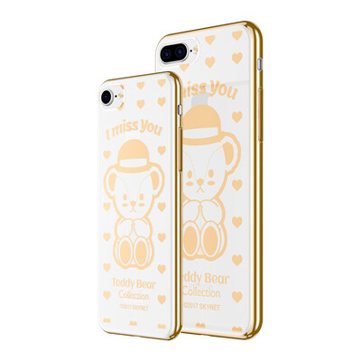 

Teddy Collection Apple 8 / 7Plus Mobile Shell iPhone8 / 7 Plus Cartoon Cover Plating Прозрачный силиконовый мягкий корпус Тедди кукла