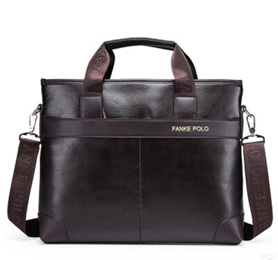 

Famous Designer POLO Brands Men Business Briefcase PU Leather Shoulder Bags For 14 Inch Laptop Bag big Travel Handbag
