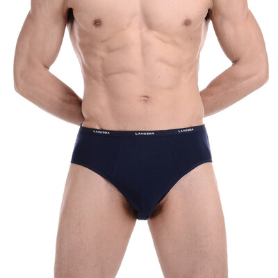 

Jingdong supermarket] Langsha men's underwear men's comfortable breathable renewable fiber U convex wide waist briefs four 180