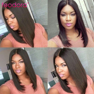

U Part Wig For Black women Human Hair Short Bob Glueless U Part Wigs Straight Virgin Brazilian Natural Lace Wig Middle Part