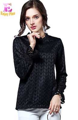

XL XXL 3XL 4XL 5XL plus size lace vintage winter 2017 blouse for women long sleeve big size black green lady tops loose lady