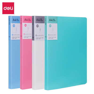 

Deli deli bright color series strong long clip pocket folder A4 folder stainless steel fixture green 5058