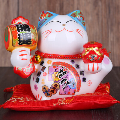 

Fuyuan cat 5 inch lucky must win the cat Mid-Autumn Festival gift ornaments lucky cat opening gift ceramic piggy bank mini home decorations gift FY35512