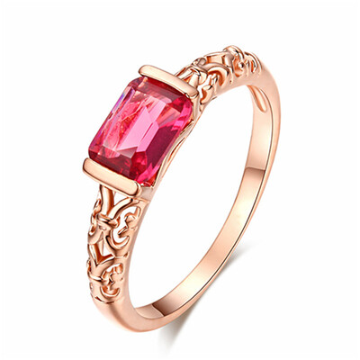 

High Quality CZ Diamond Rings Rose Gold Color Fashion Brand Retro Crystal Jewelry For Women R367