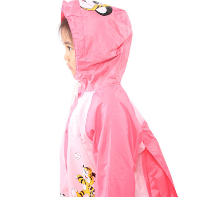 

Paradise umbrella waterproof children cute type jumping tiger backpack type with book bag bit raincoat pants XL code pink D012
