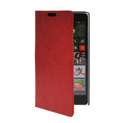 

MOONCASE Slim Leather Side Flip Wallet Card Slot Pouch Stand Shell Back ЧЕХОЛ ДЛЯ Nokia Lumia 830 Red