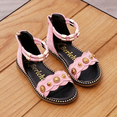

Girls Sandals Summer Kids Shoes 2018 Children Zip Gladiador Princess Sandals For Girls Rivets