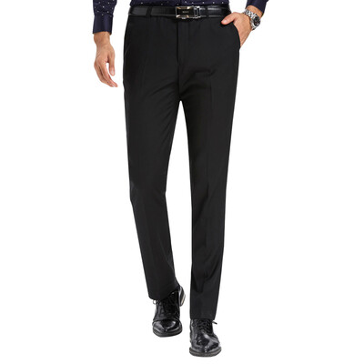 

Red Bean Hodo Men Business Dress Slim Прямые Мужчины Мужчины Чистые цветные штаны Черный 29
