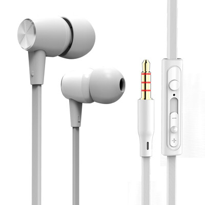 

BYZ SM461 noise reduction stereo metal earphone headset crescent white for Apple Samsung Huawei millet Meizu VIVO&other smart phones