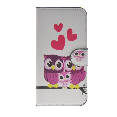 

MOONCASE Owl Pattern Leather Side Flip Wallet Card Slot Stand Pouch ЧЕХОЛ ДЛЯ Samsung Galaxy S6 Edge