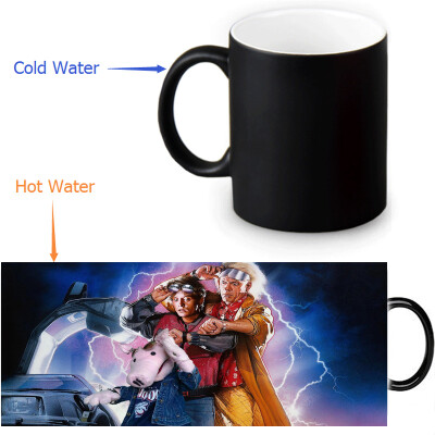 

Back to the Future 350ml12oz Heat Reveal Mug Color Change Coffee Cup Sensitive Morphing Mugs Magic Mug Milk Tea Cups