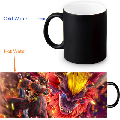 

Monster Hunter Manga 350ml12oz Heat Reveal Mug Color Change Coffee Cup Sensitive Morphing Mugs Magic Mug Milk Tea Cups
