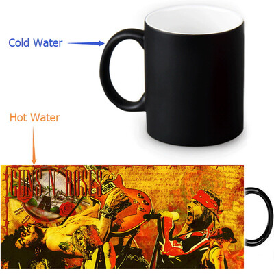 

Guns and Rose 350ml/12oz Heat Reveal Mug Color Change Coffee Cup Sensitive Morphing Mugs Magic Mug Milk Tea Cups