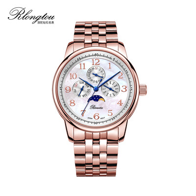 

RlongTou watch mens elegant series 103M-T-A rose gold shell surface Arabia type steel strip