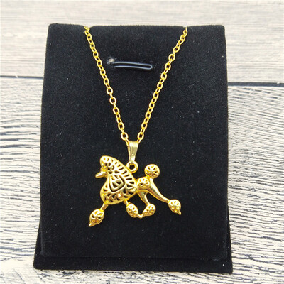 

New Poodle Movement Necklace Trendy Style Poodle Movement Pendant Necklace Women Fashion Pet Jewellery Animal Dog Jewellery