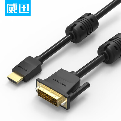 

Wei Xun VENTION DVI cable dvi24 1 cable male to male digital high-definition signal cable DVI-D signal cable computer monitor video cable 1 meter black EAABF